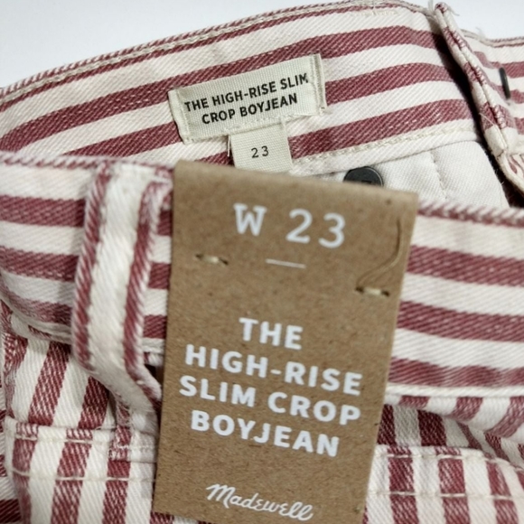 Madewell | Women's The High-Rise Slim Denim Boyjeans in Luca Stripe | Wo… - Picture 3 of 5